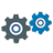 Icon of two cogs spinning